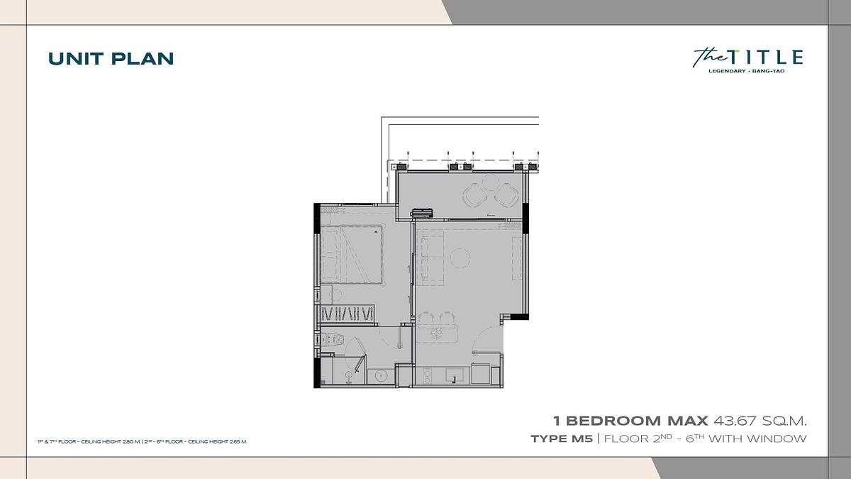 Spacious 1-Bedroom 50 m² in The Title Legendary, just 400 m from Bang Tao Beach